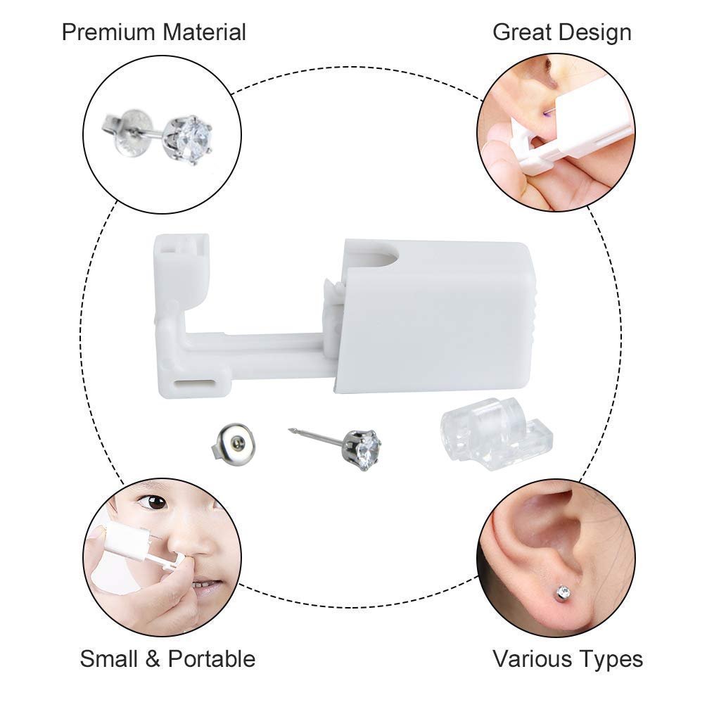 2 Pack Self Ear Piercing Gun Disposable Self Ear Piercing Gun Kit