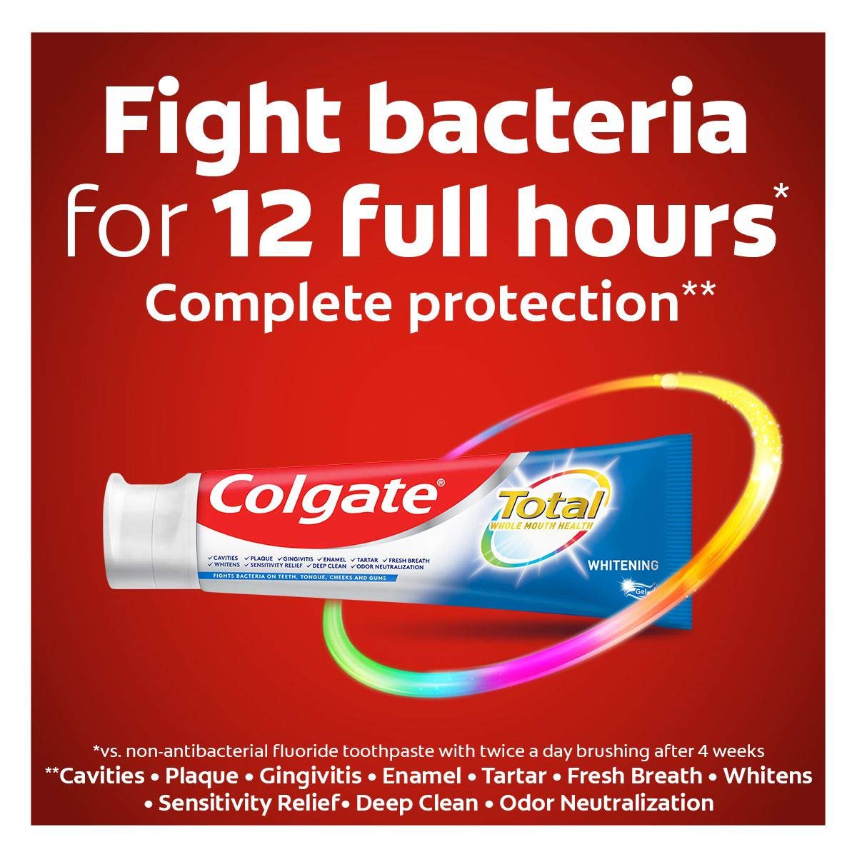 2Pack Colgate Total Whitening Toothpaste with Stannous Fluoride,9.6oz