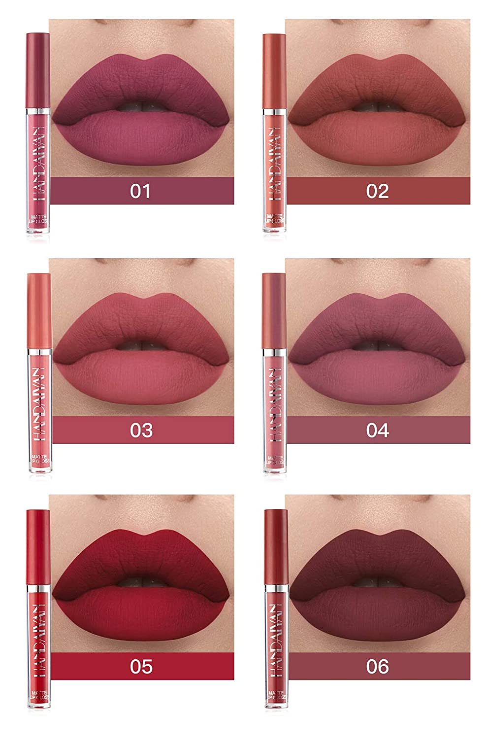 6pcs Matte Liquid Lipstick Makeup Set Matte Liquid Long Lasting Wear