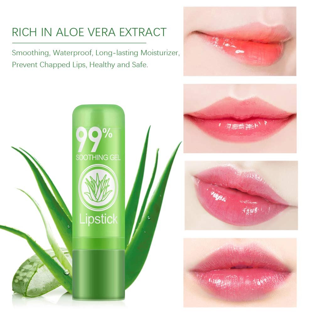 10 Packs Aloe Vera Lipstick, Long Lasting Nutritious Soothing Lip Balm ...