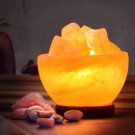 Apex Global Natural Himalayan Salt Fire Bowl Lamp w/ Rough Salt Chunks