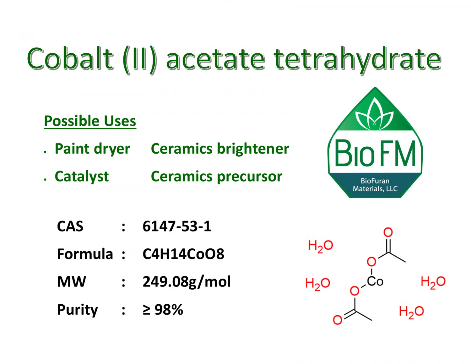 500g Cobalt acetate tetrahydrate