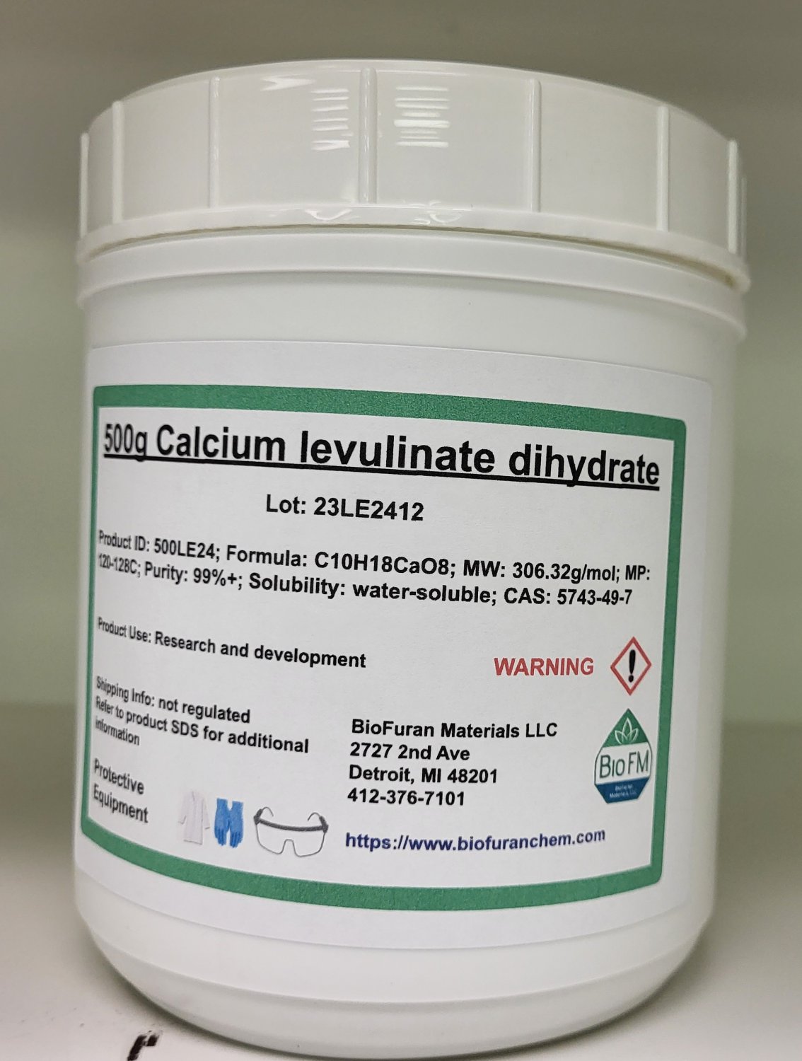 500g Calcium levulinate dihydrate
