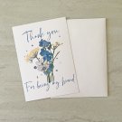 Blue Wildflowers Thank You for Being My Friend Friendship Notecard with envelopes Set of 6