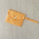 Houndstooth Print Fabric Snap Wristlet Pouch Handmade