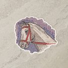 White Arabian Horse Faux Embroidery Waterproof Die Cut Sticker