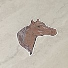 Horse Head Faux Embroidery Waterproof Die Cut Sticker