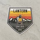 Recreation Outdoor Lantern Hiking and Camping Badge Style Waterproof Die Cut Sticker