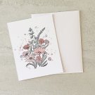 Floral Pink Wildflowers Notecard with envelope