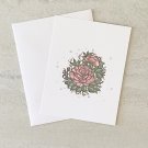 Floral Rose Flower Notecard with envelopes Set of 6