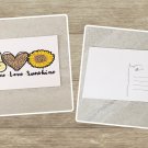 Peace Love Sunshine Sunflower Summer Postcard Set of 5