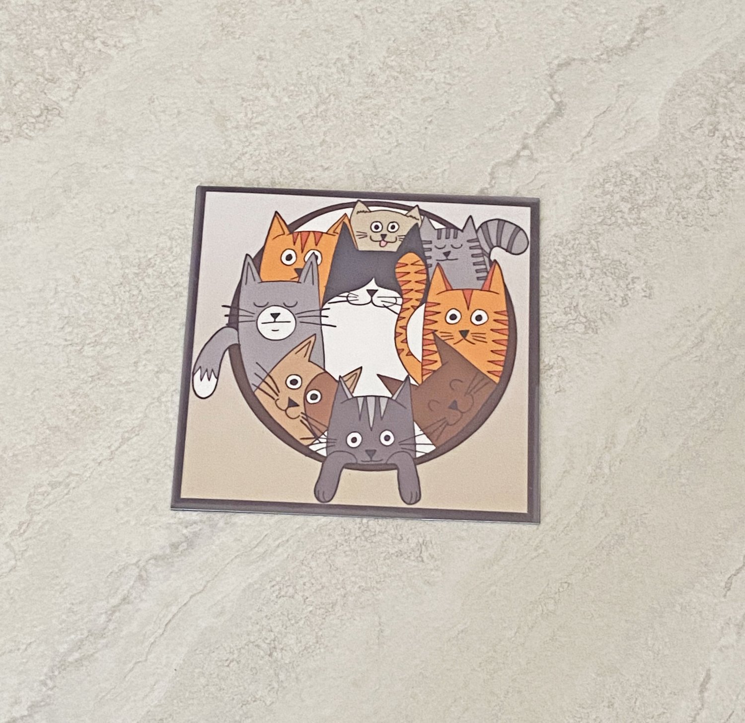 Group of Cats Fridge Magnet Handmade