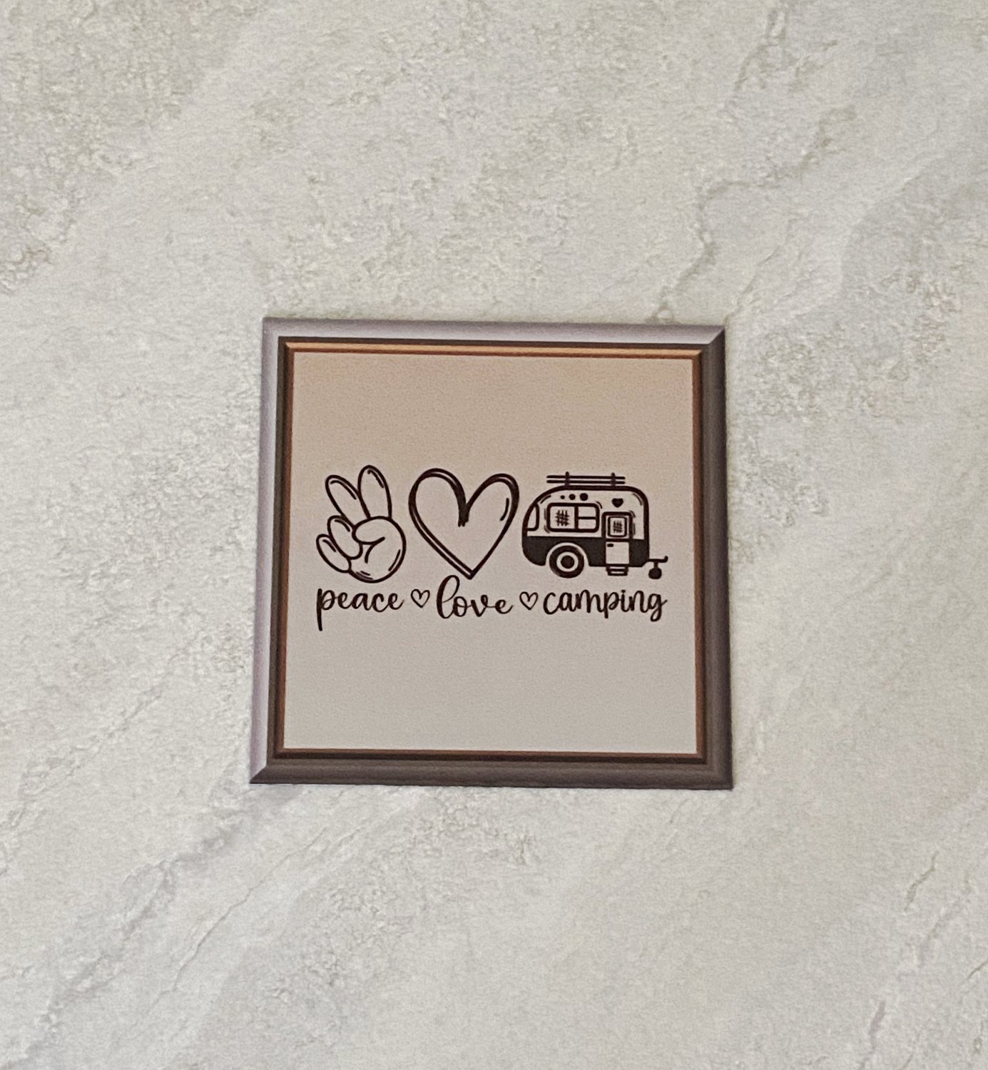 Peace Love Camping Fridge Magnet Handmade