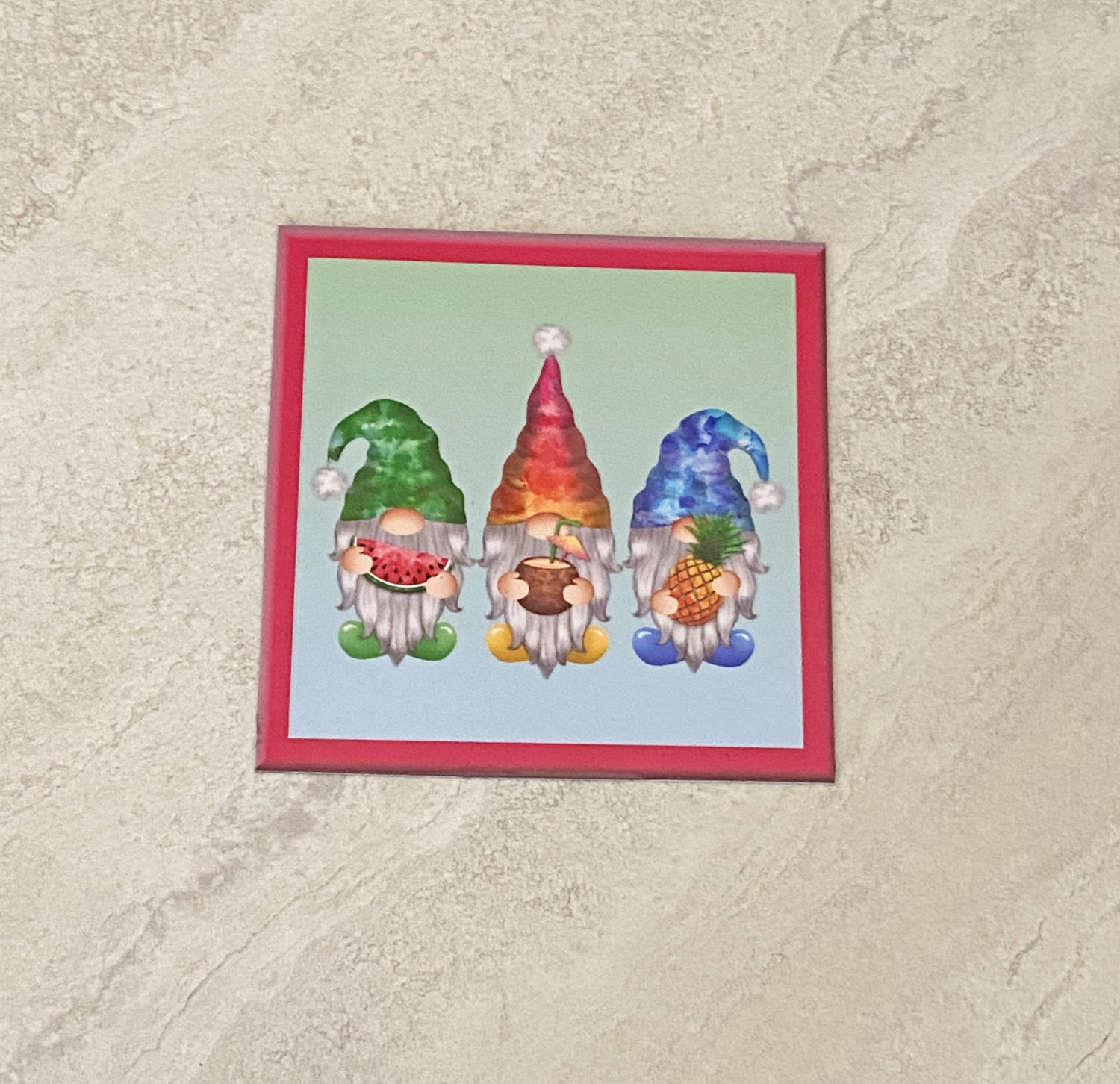Summer Vacation Gnomes Fridge Magnet Handmade