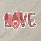 Gnome Love Heart Valentine Waterproof Die Cut Sticker