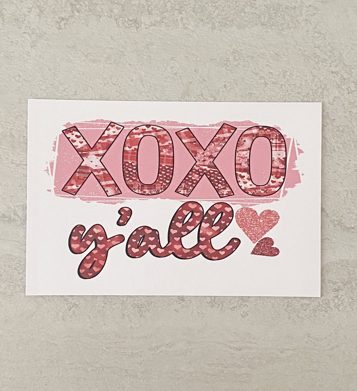 XOXO Y'all Hugs and Kisses Valentine Stationery Postcards 5 Piece Set