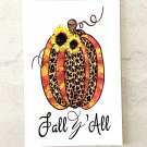 Fall Y'all Pumpkin with Sunflower Postcard