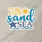 Sun Sand Sea Summer Waterproof Die Cut Sticker
