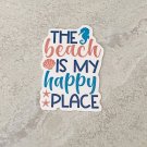 The Beach Is My Happy Place Summer Waterproof Die Cut Sticker