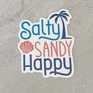 Salty Sandy Happy Summer Waterproof Die Cut Sticker