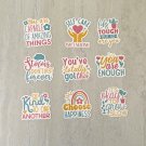 Mental Health Positive Message Waterproof Die Cut Stickers 9 piece Set
