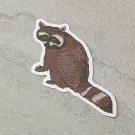 Shy Raccoon Faux Embroidery Waterproof Die Cut Sticker
