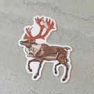 Caribou Reindeer Faux Embroidery Waterproof Die Cut Sticker