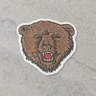 Grizzly Bear Face Faux Embroidery Waterproof Die Cut Sticker