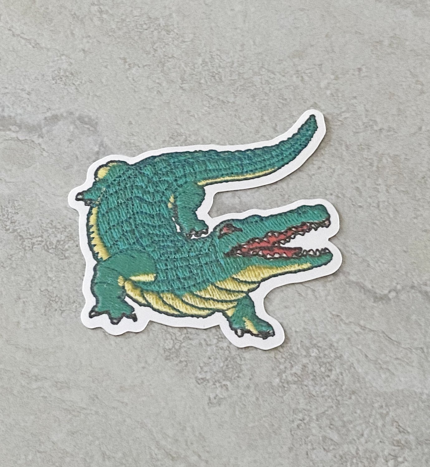 Alligator Faux Embroidery Waterproof Die Cut Sticker