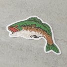 Jumping Trout Faux Embroidery Waterproof Die Cut Sticker