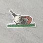Golf Club with Ball Faux Embroidery Waterproof Die Cut Sticker