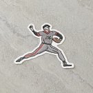Baseball Player Faux Embroidery Waterproof Die Cut Sticker