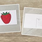 Large Strawberry Fruit Postcard Set of 5