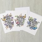 Floral Butterfly Positive Quotes Assorted Notecards with envelopes Set of 3