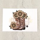 Sunflowers and Cowgirl Boots Postcard