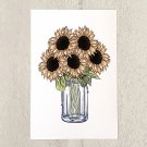Mason Jar Sunflower Bouquet Postcard
