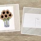 Mason Jar Sunflower Bouquet Postcard Set of 5