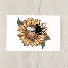 Sunflower and Honey Bee Postcard