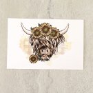 Highland Cow with Sunflower Tiara Postcard