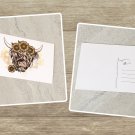 Highland Cow with Sunflower Tiara Postcard Set of 5