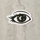 Black and White Celestial Witch Eye Waterproof Die Cut Sticker