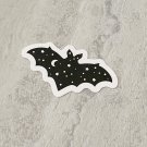 Black and White Celestial Bat Wings Waterproof Die Cut Sticker