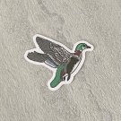 Wood Duck Faux Embroidery Waterproof Die Cut Sticker
