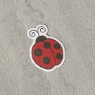 Ladybug Faux Embroidery Waterproof Die Cut Sticker