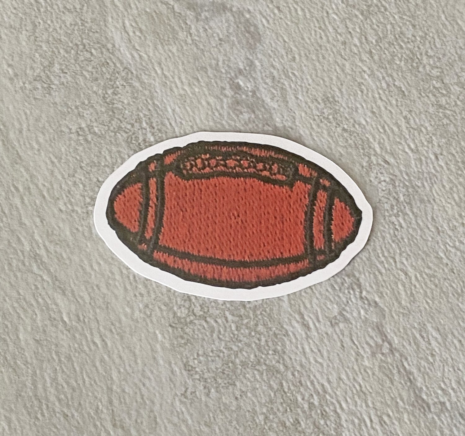 Football Faux Embroidery Waterproof Die Cut Sticker