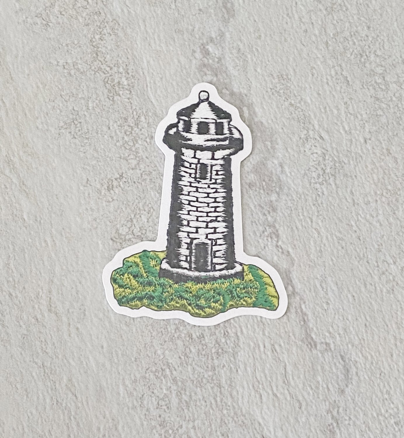 Lighthouse Faux Embroidery Waterproof Die Cut Sticker