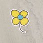 Yellow Wildflower Faux Embroidery Waterproof Die Cut Sticker