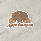 Happy Thanksgiving Turkey Waterproof Die Cut Sticker