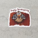 Cartoon Happy Thanksgiving Turkey Waterproof Die Cut Sticker
