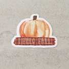 Hello Fall Pumpkin Waterproof Die Cut Sticker